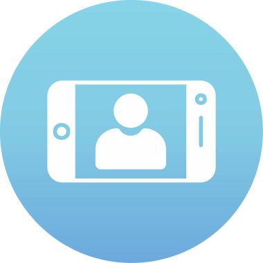Telefon simgesi vektör illüstrasyonunda selfie