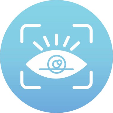 retina tarama simgesi, vektör illüstrasyonu 