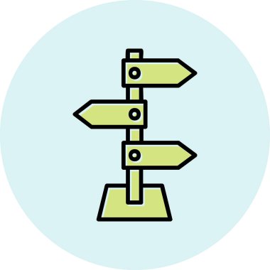 yön işareti simgesi, vektör illüstrasyonu 