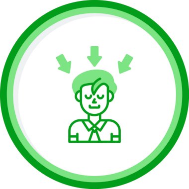 Erkek Konsantrasyon simgesi, vektör illüstrasyonu 