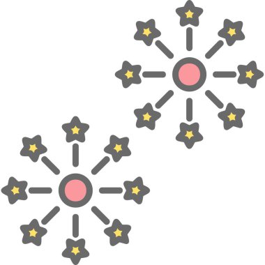 Havai fişek web simgesi, vektör illüstrasyonu 