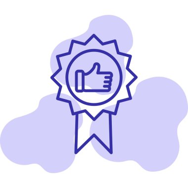 Başparmak Yukarı simgesi ve vektör illüstrasyonuyla En İyi Uygulama Rozeti  