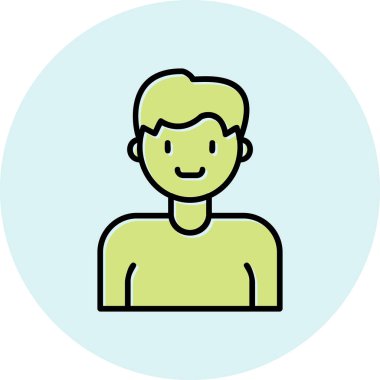 İnsan avatar web simgesi basit illüstrasyon 