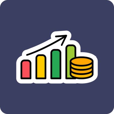 Büyüme grafiği Web simgesi basit illüstrasyon  