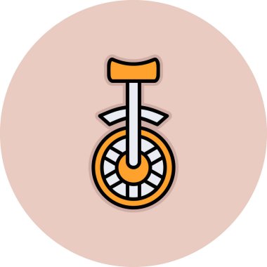 Tek tekerlekli bisiklet. Web simgesi basit illüstrasyon