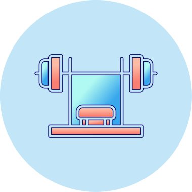 Bench Press simge vektör illüstrasyon tasarımı 