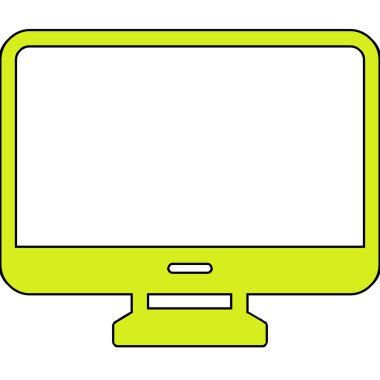 Bilgisayar monitörü. Web simgesi basit illüstrasyon 