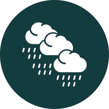 Yağmurlu bulutlar. Web simgesi basit illüstrasyon