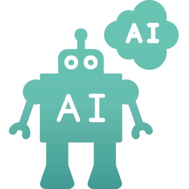 Yapay zeka. robot ikon vektör illüstrasyonu 