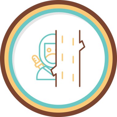 Ninja simgesi vektör illüstrasyonu 