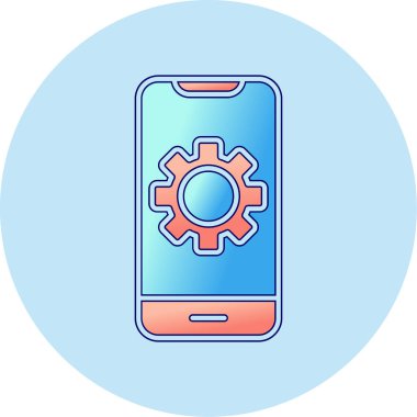 akıllı telefon ayarlama web simgesi vektör çizimi 