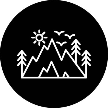 dağ simgesinin vektör illüstrasyonu