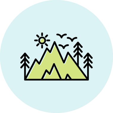 dağ simgesinin vektör illüstrasyonu