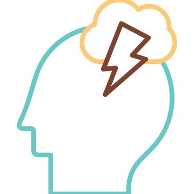 Stres simgesi, vektör illüstrasyonuna sahip kişi