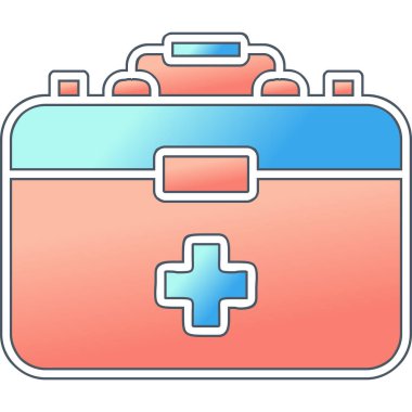 İlk Yardım Kit web simgesi, vektör illüstrasyonu 