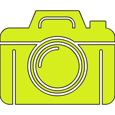 Bir fotoğraf makinesi simgesinin vektör illüstrasyonu