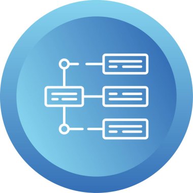 İş diyagramı simgesi. Ağ şeması simgesi. Veritabanı sembolü, vektör illüstrasyonu
