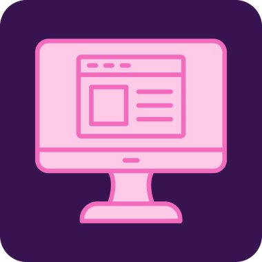 Web sitesi işareti, vektör illüstrasyonlu blog simgesi, bilgisayar ekranı