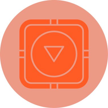 Aşağı Düğme simgesi vektör illüstrasyonu