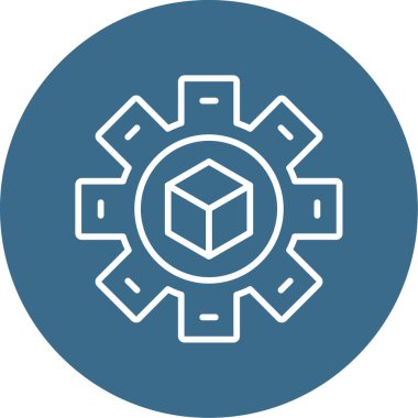 Üretim süreci simgesi, vektör illüstrasyonu basit tasarım