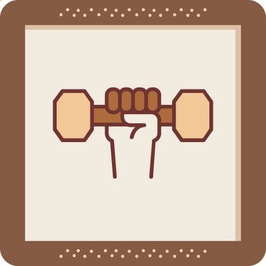 Dumbbell simgesi ile El 'in vektör illüstrasyonu 