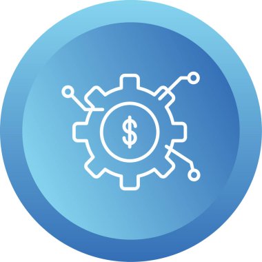 Varlık Yönetimi simgesi. Çarklı dolar sembolü, vektör illüstrasyonu 