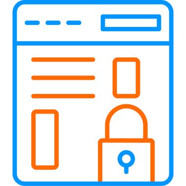 Tarayıcı Kilidi web simgesi, vektör illüstrasyonu