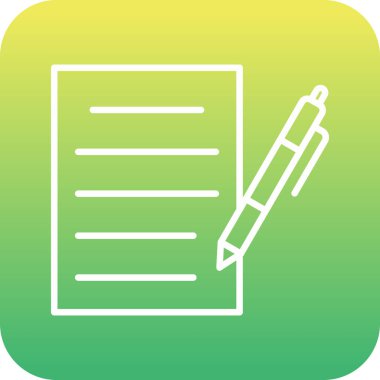 belge ve kalem simgesi düz tasarım