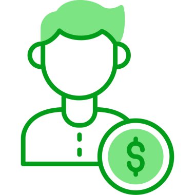 Yatırımcı. Web simgesi basit illüstrasyon