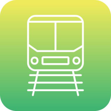 Demiryolu raylarındaki tren simgesi, vektör illüstrasyonu 