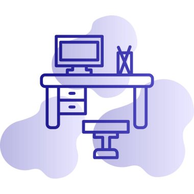 işyeri web simgesi vektör illüstrasyonu