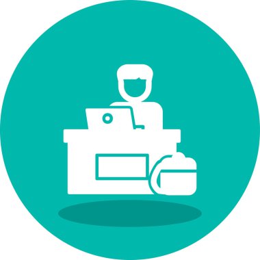 ofis çalışanı simgesi vektör illüstrasyon