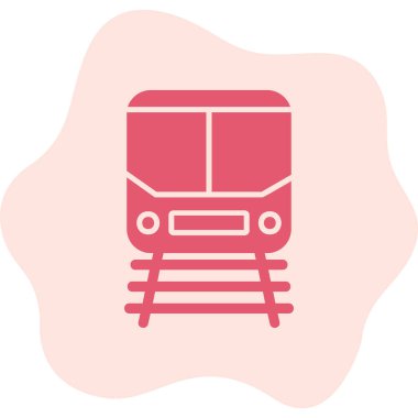 Demiryolu raylarındaki tren simgesi, vektör illüstrasyonu 