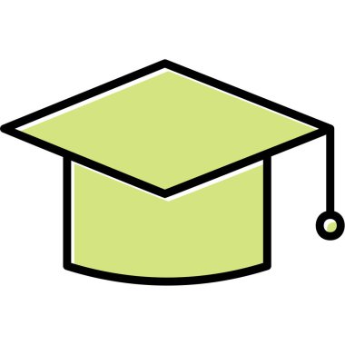 mezuniyet şapkası, web simgesi basit illüstrasyon