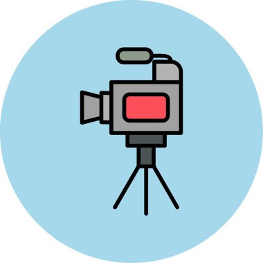 Film kamerası. Web simgesi basit illüstrasyon 