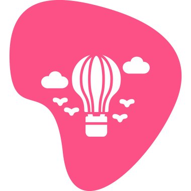 sıcak hava balonu simgesi, vektör illüstrasyonu 