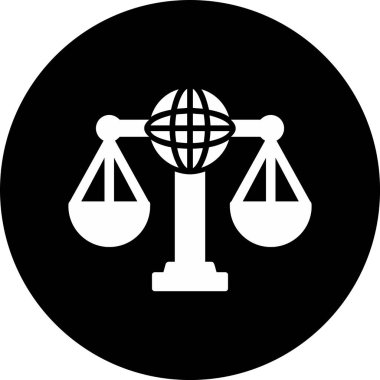Uluslararası Hukuk simgesinin vektör illüstrasyonu
