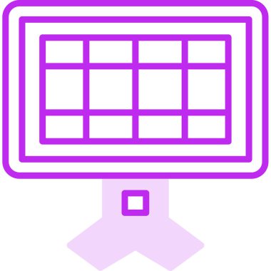 Monitör simgesinin vektör illüstrasyonu 
