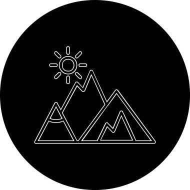 Dağlar. Web simgesi basit illüstrasyon  