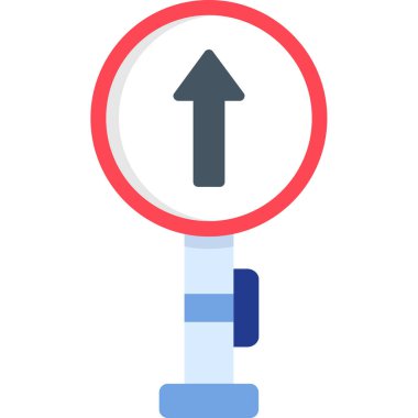 Tek Yol İşaret Ağı simgesi, vektör illüstrasyonu