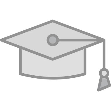Mortarboard web simgesi basit illüstrasyon