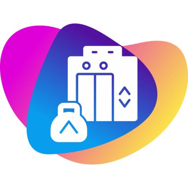 Asansör web simgesi, vektör illüstrasyonu