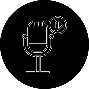 Podcast İleri sar. Web simgesi vektör illüstrasyonu        