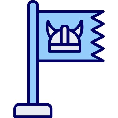 Viking Bayrak Ağı simgesi, vektör illüstrasyonu