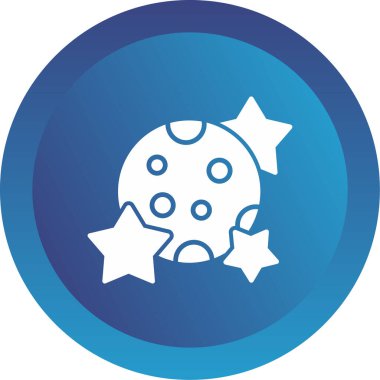 Yıldız simgesine sahip gezegen, vektör çizimi basit tasarım