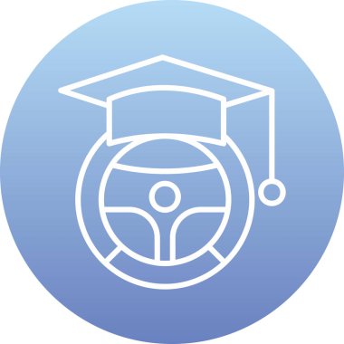 Sürüş Okulu simgesi, vektör illüstrasyonunun yaratıcı logo tasarımı  