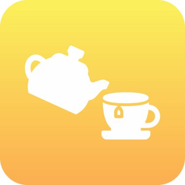 Çaydanlık ve çaydanlık ikon vektör çizimi