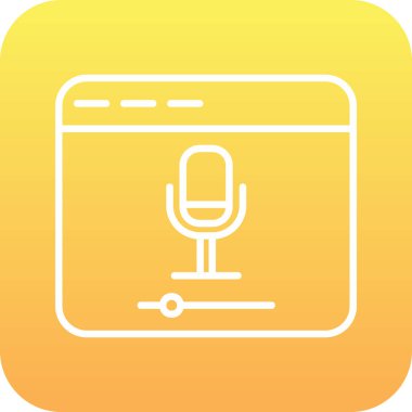Mikrofon simgesi çevrimiçi kayıt kavramının vektör illüstrasyonu
