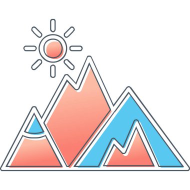 Dağlar. Web simgesi basit illüstrasyon  