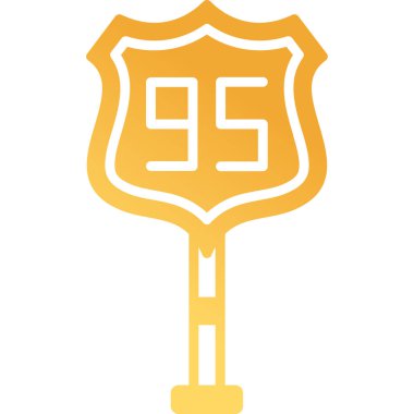 95. Yol simgesinin vektör illüstrasyonu       